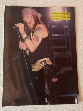 Axl Rose Concert pinup with Bandana and Tattoos